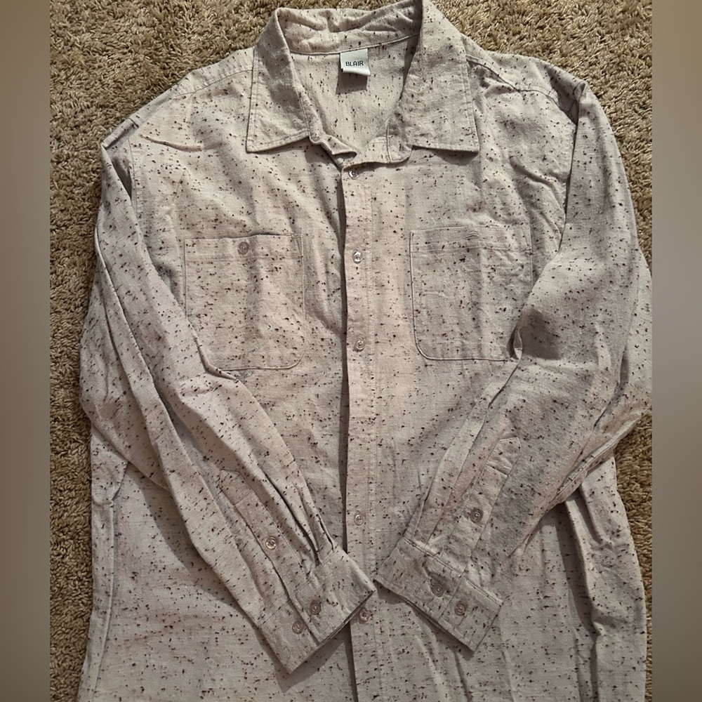 Blair Men's Light Gray Speckled Shirt Jacket